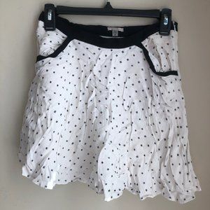 Ecote Dainty Black and White Square Polka Zip-Up Skirt with Pockets | Size 6